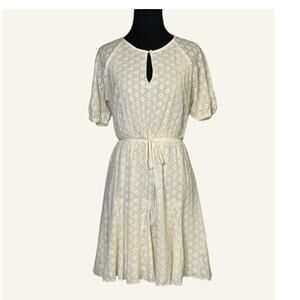 Madewell cream white eyelet mini dress size 00